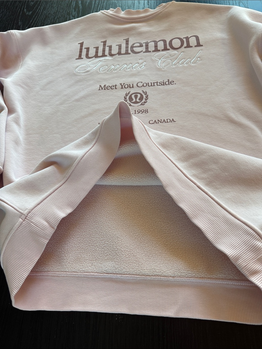 Lululemon Heavyweight Fleece Pullover Tennis Club Strawberry Milkshake Small/Med - Picture 10 of 10
